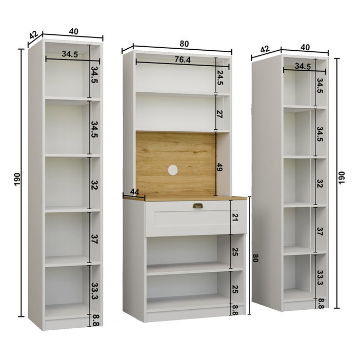 Hanah Home Nero Duo 1600-223 Puesto de Café Blanco